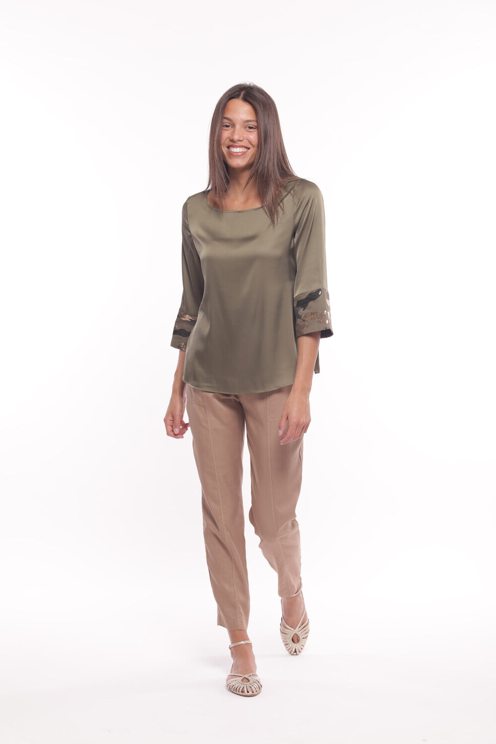 PANTALONE CON ELASTICO IN VITA IN TENCEL