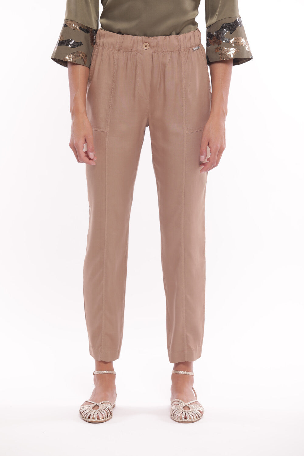 PANTALONE CON ELASTICO IN VITA IN TENCEL