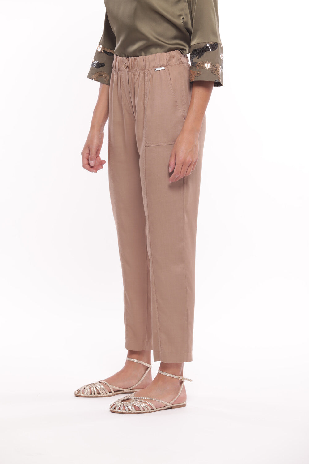 PANTALONE CON ELASTICO IN VITA IN TENCEL
