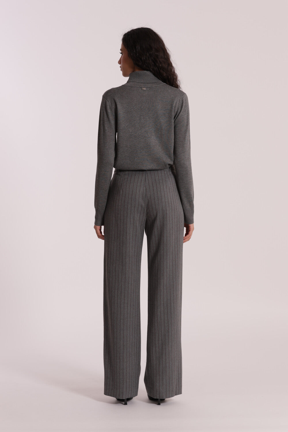 PANTALONE PALAZZO IN TESSUTO GESSATO