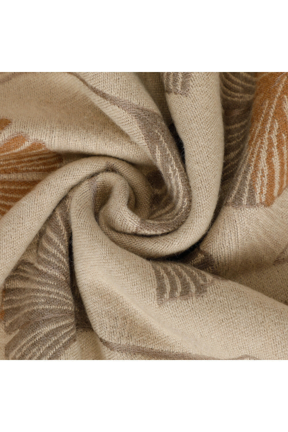 SCIARPA CON FOGLIE GINKGO