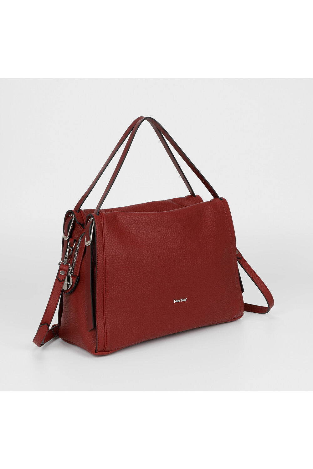 BORSA A SPALLA CON DOPPIO MANICO E CINTURINO