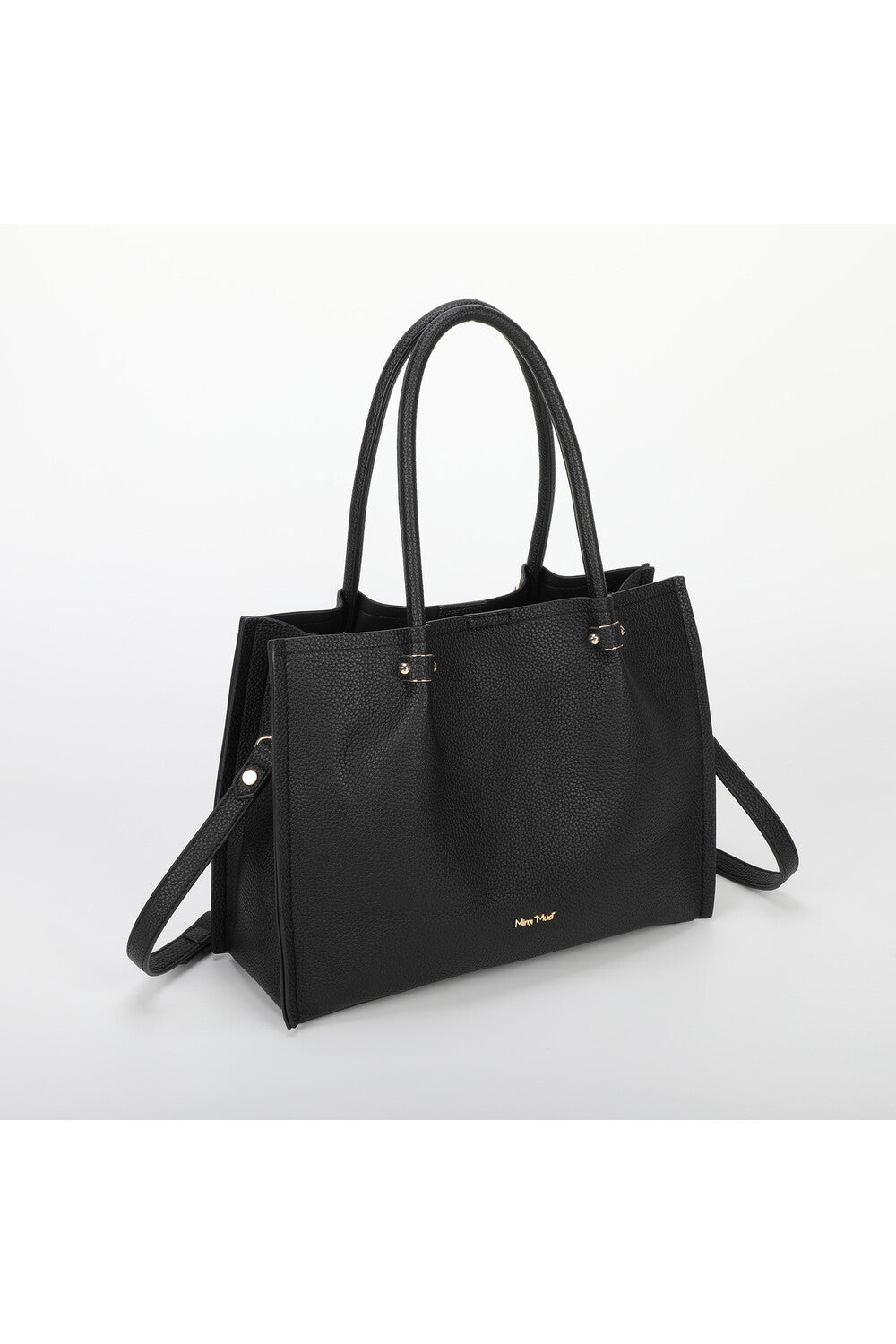 BORSA A SPALLA CON RIFINITURE IN TINTA