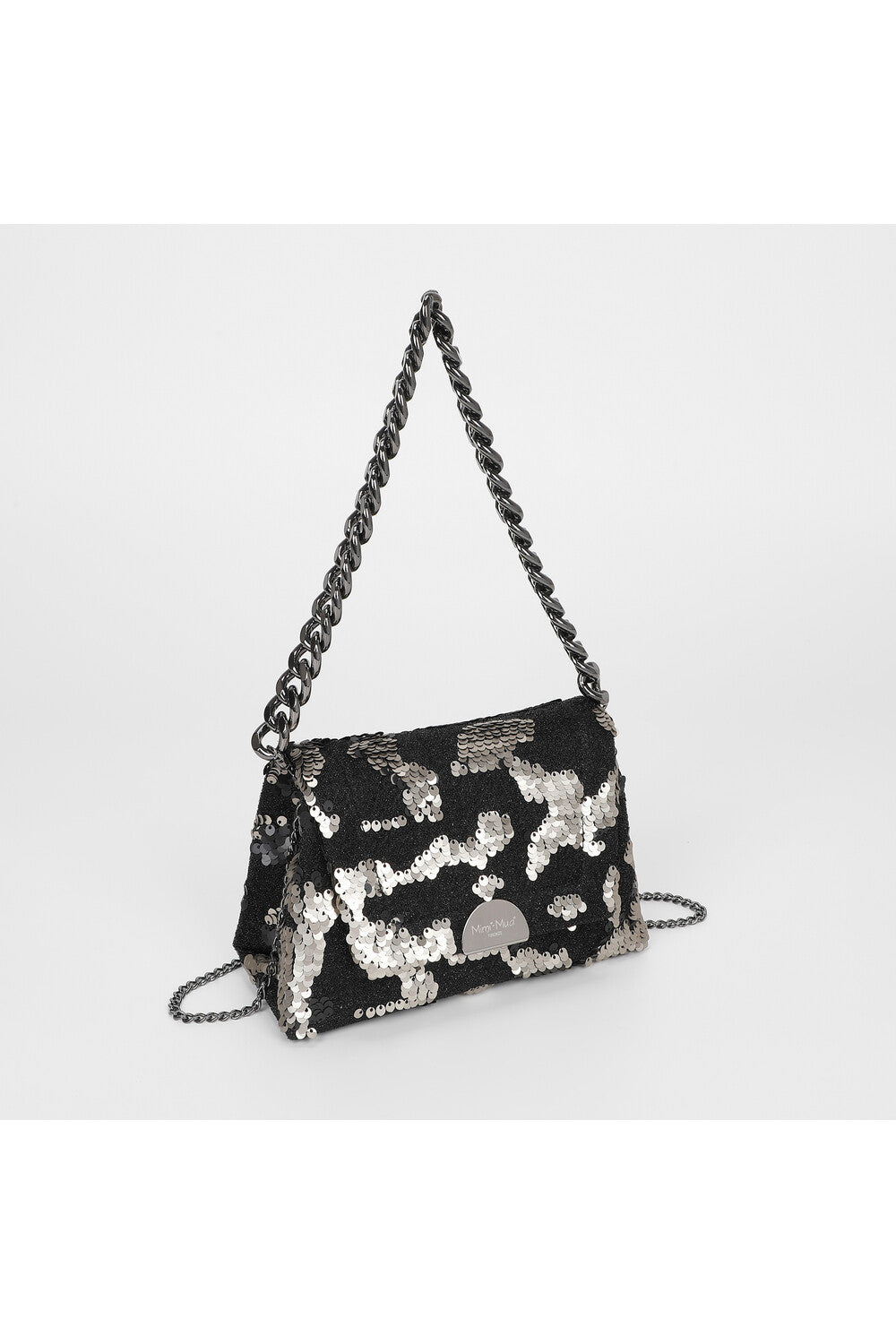 BORSA A MANO CON CATENA E PAILLETTES