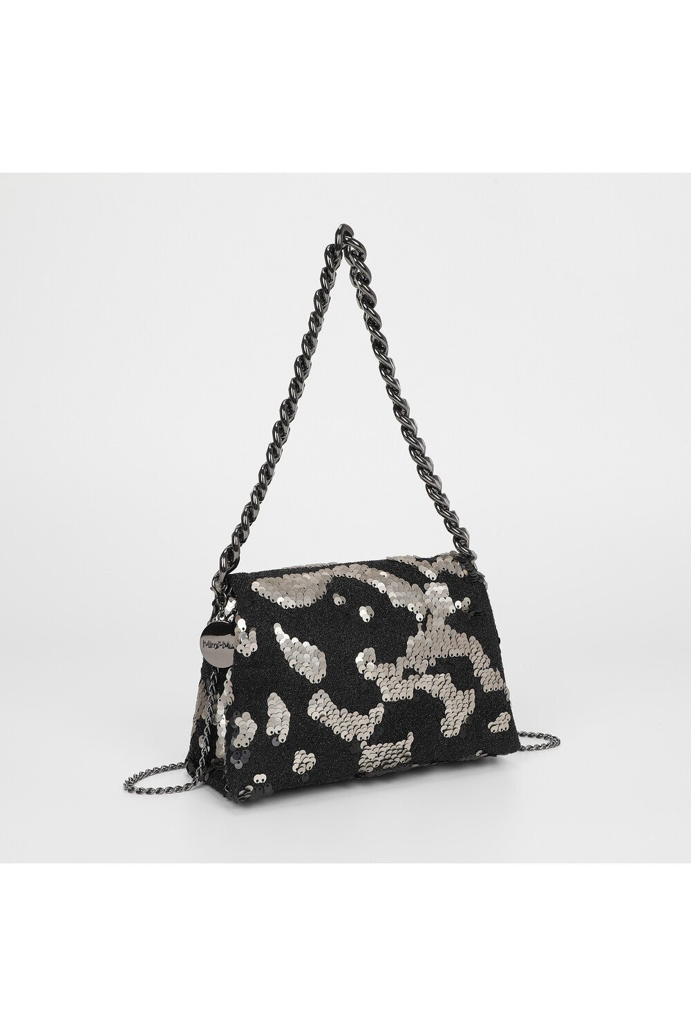 BORSA A MANO CON CATENA E PAILLETTES