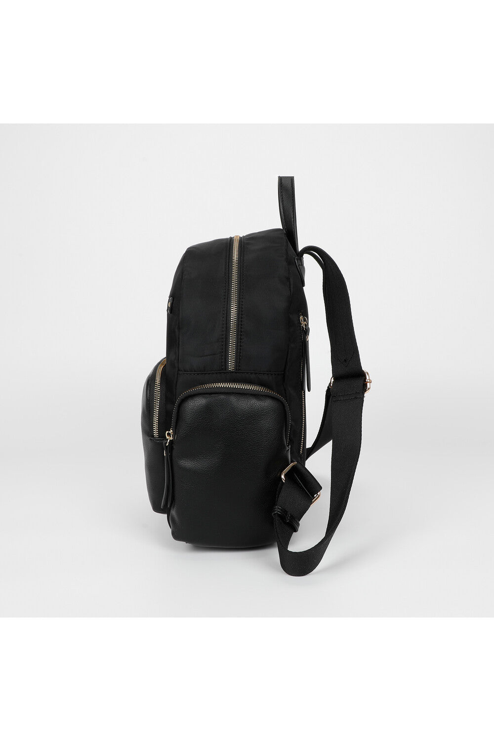 ZAINO IN NYLON CON DETTAGLI IN PU
