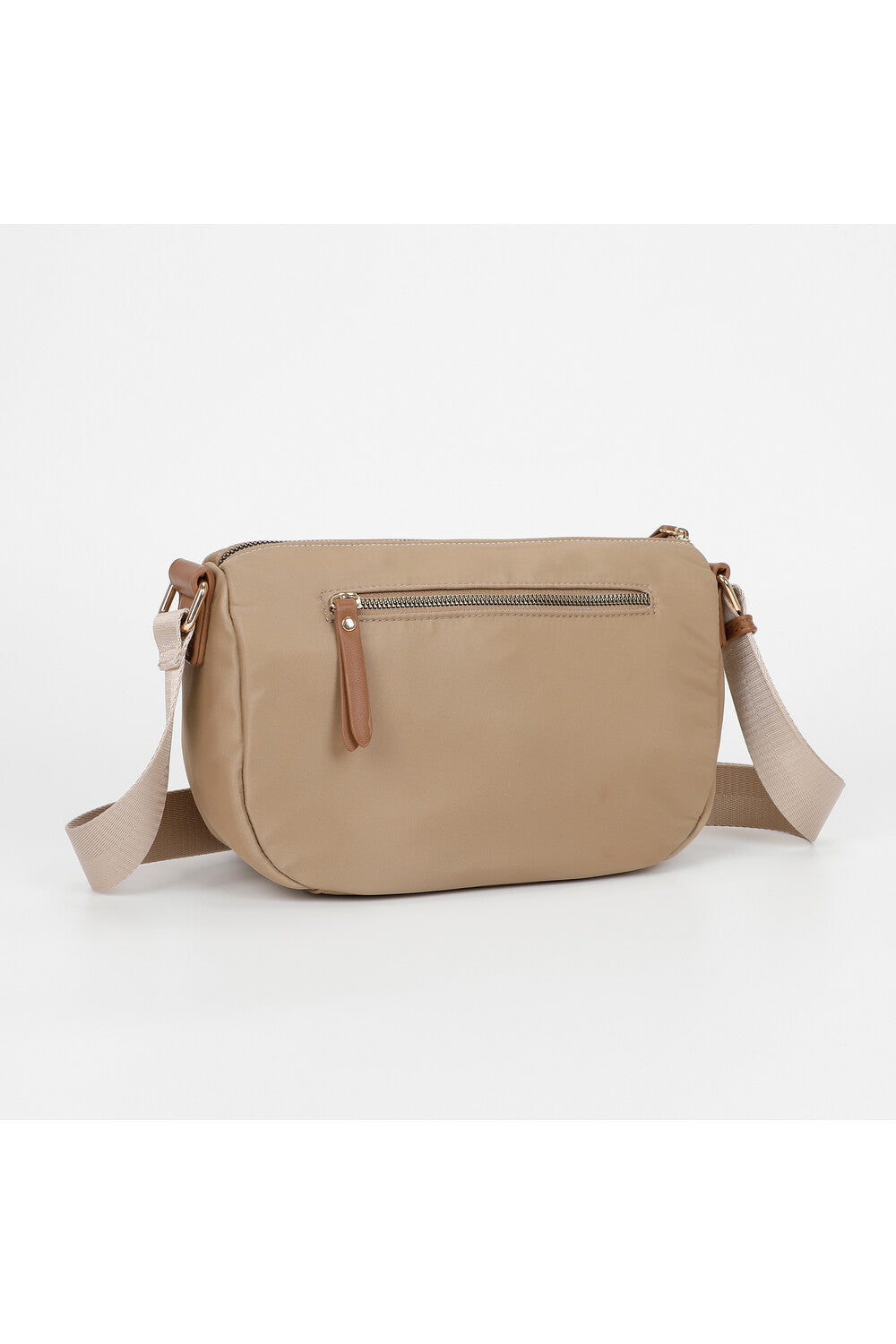 BORSA A TRACOLLA IN NYLON CON DETTAGLI IN PU