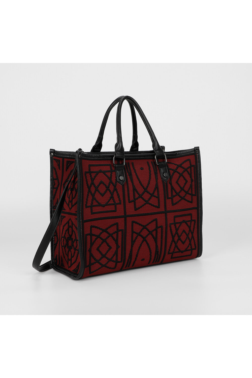 BORSA TOTE GRANDE CON DISEGNO RICAMATO
