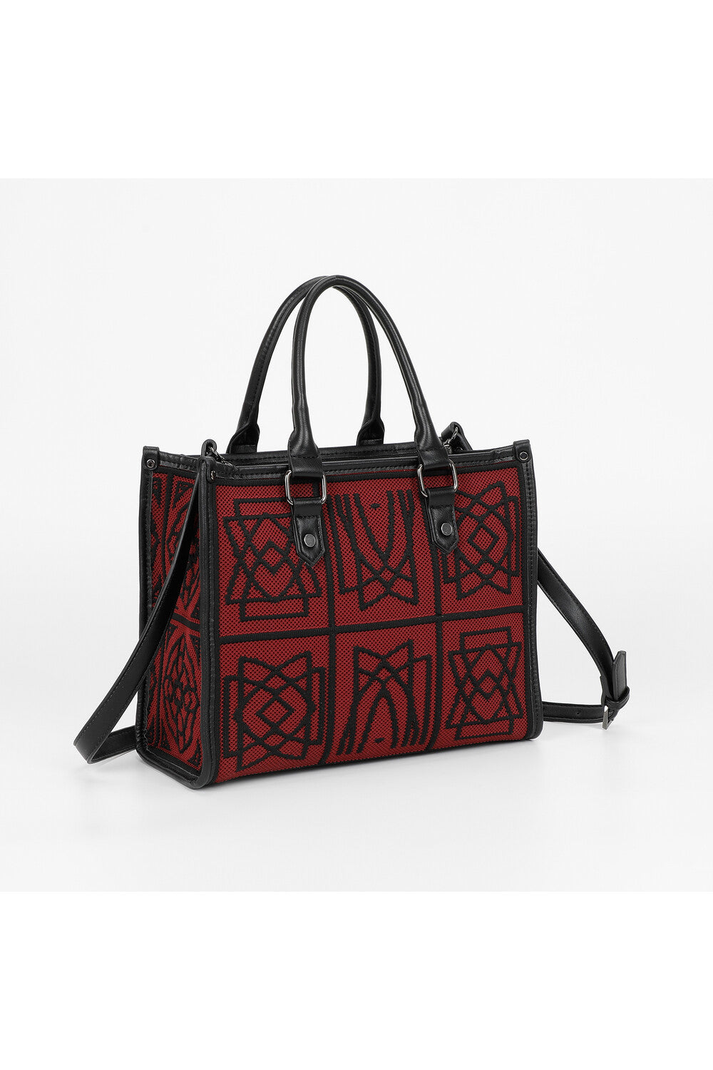 BORSA TOTE MEDIA CON DISEGNO RICAMATO