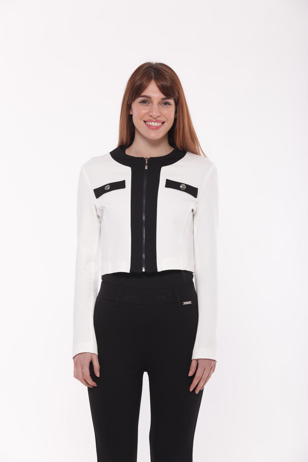 GIACCA CORTA CON ZIP IN PUNTO MILANO