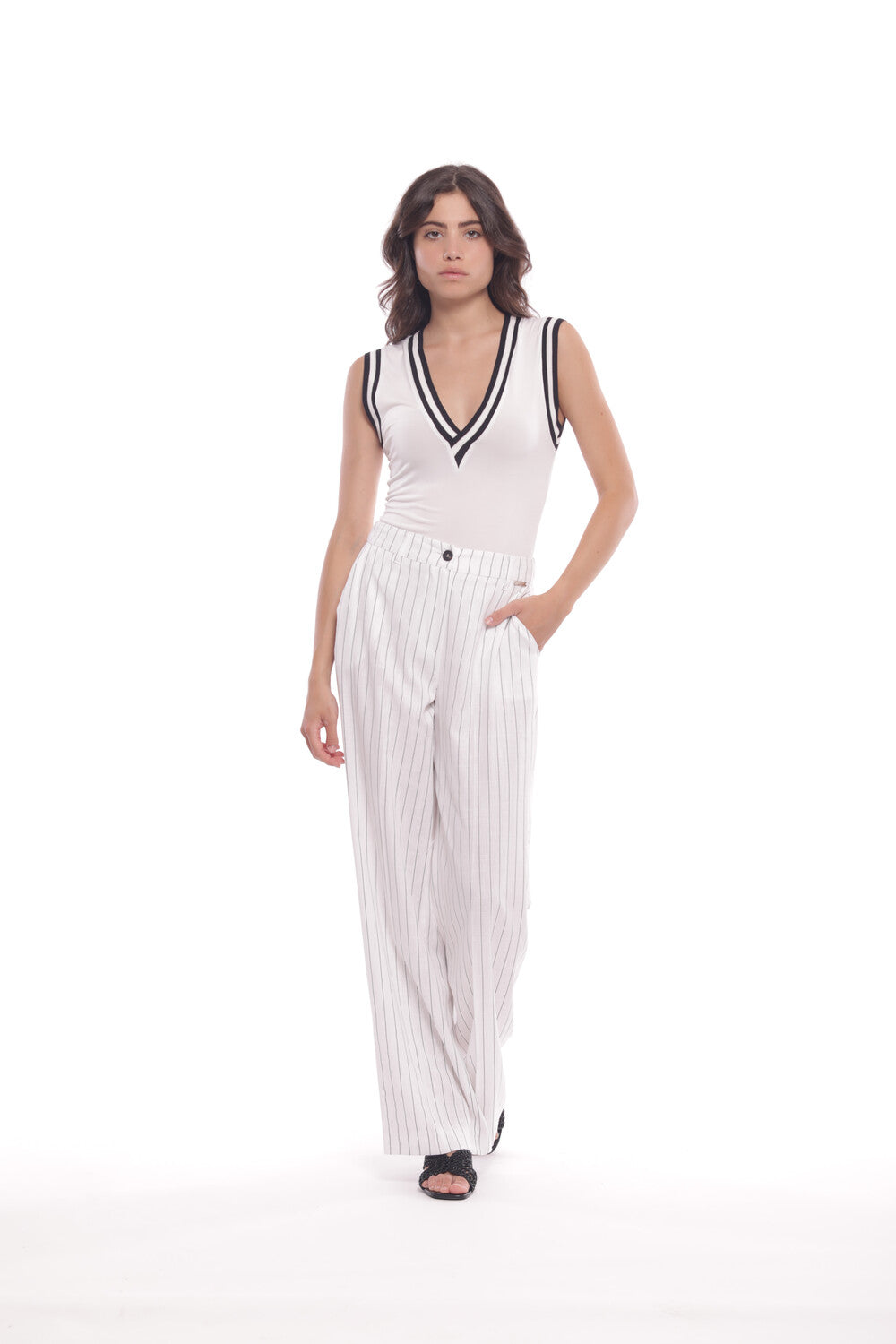 PANTALONE PALAZZO GESSATO