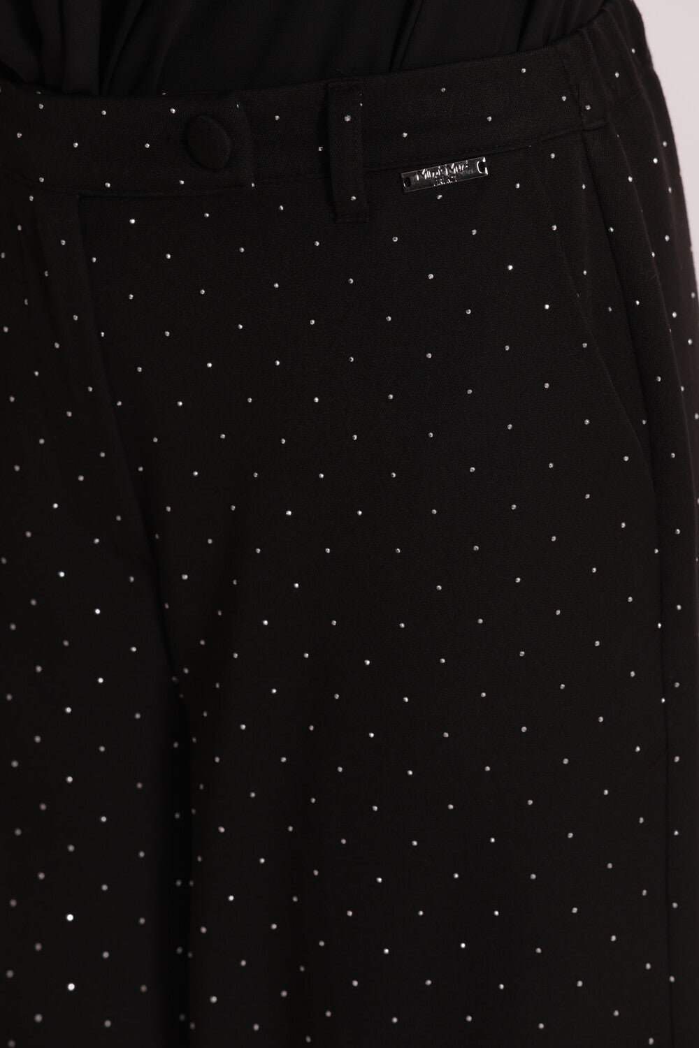 PANTALONE PALAZZO CON APPLICAZIONE DI STRASS