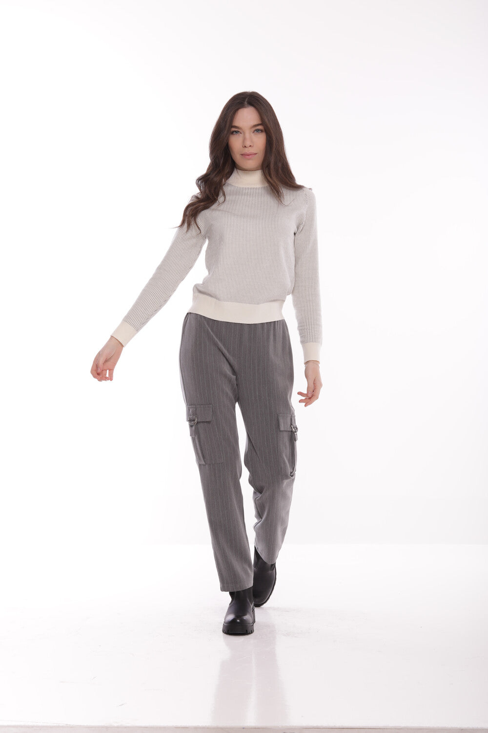 PANTALONE CARGO IN GESSATO