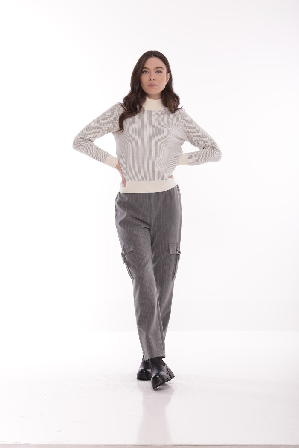 PANTALONE CARGO IN GESSATO