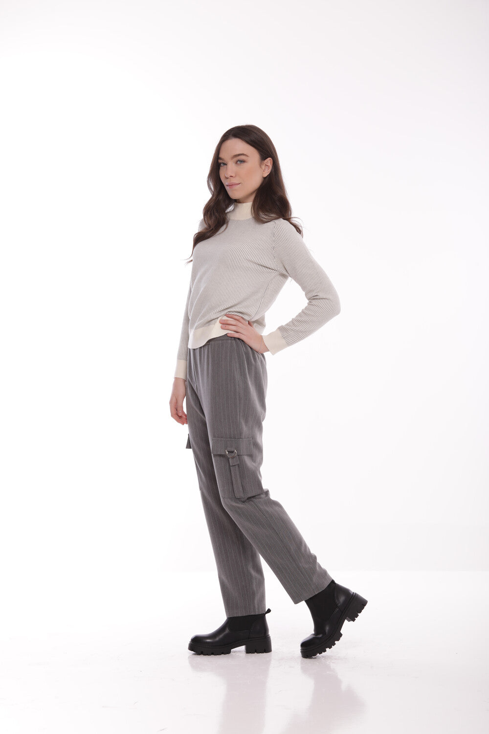 PANTALONE CARGO IN GESSATO