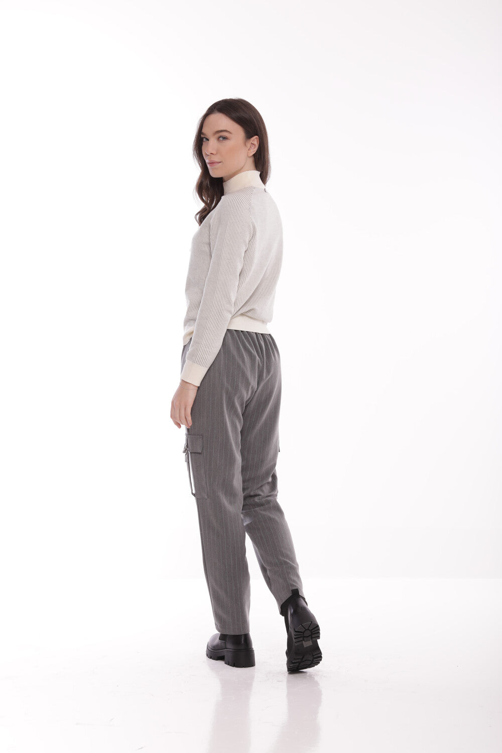 PANTALONE CARGO IN GESSATO