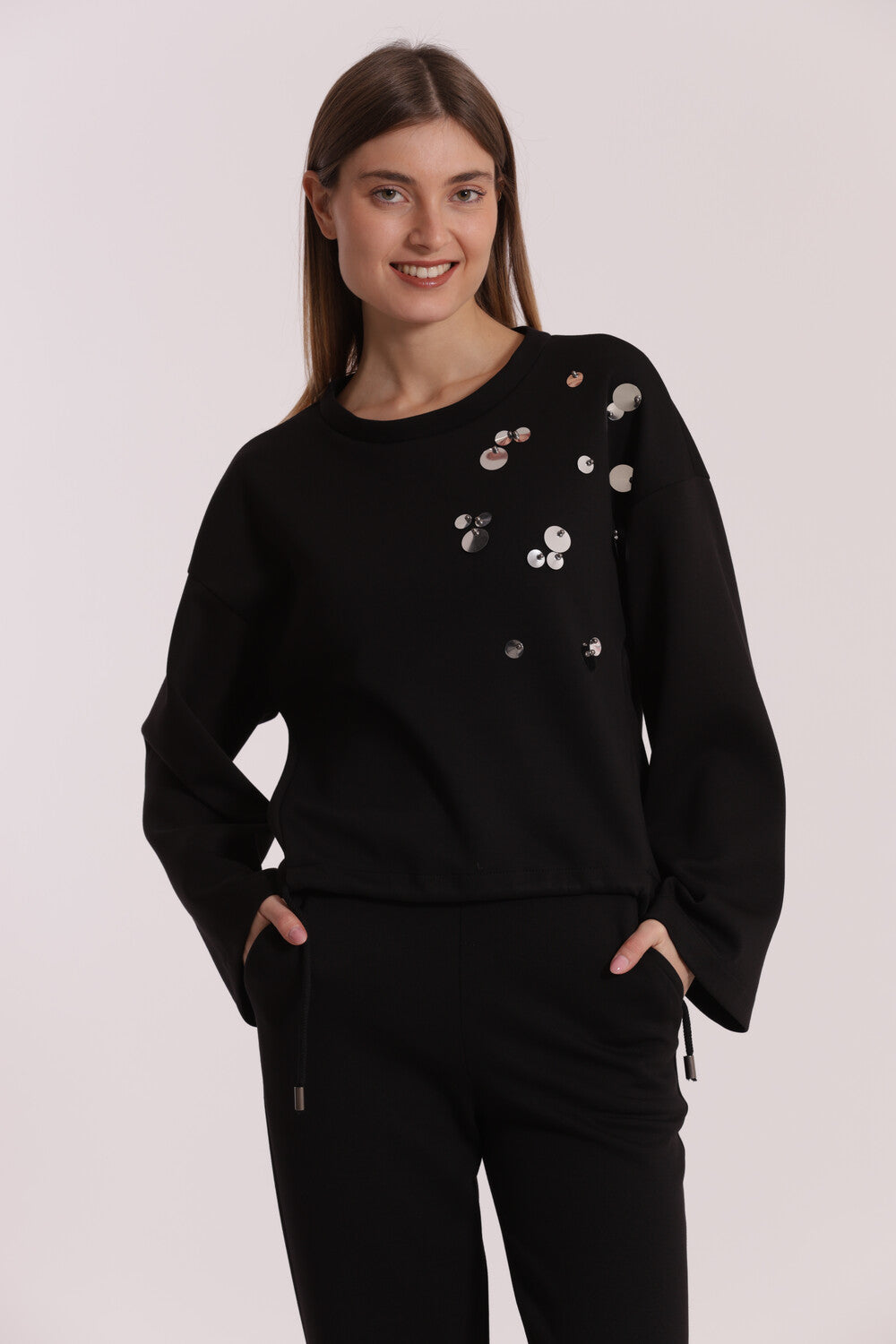 FELPA IN NEOPRENE CON PAILLETTES
