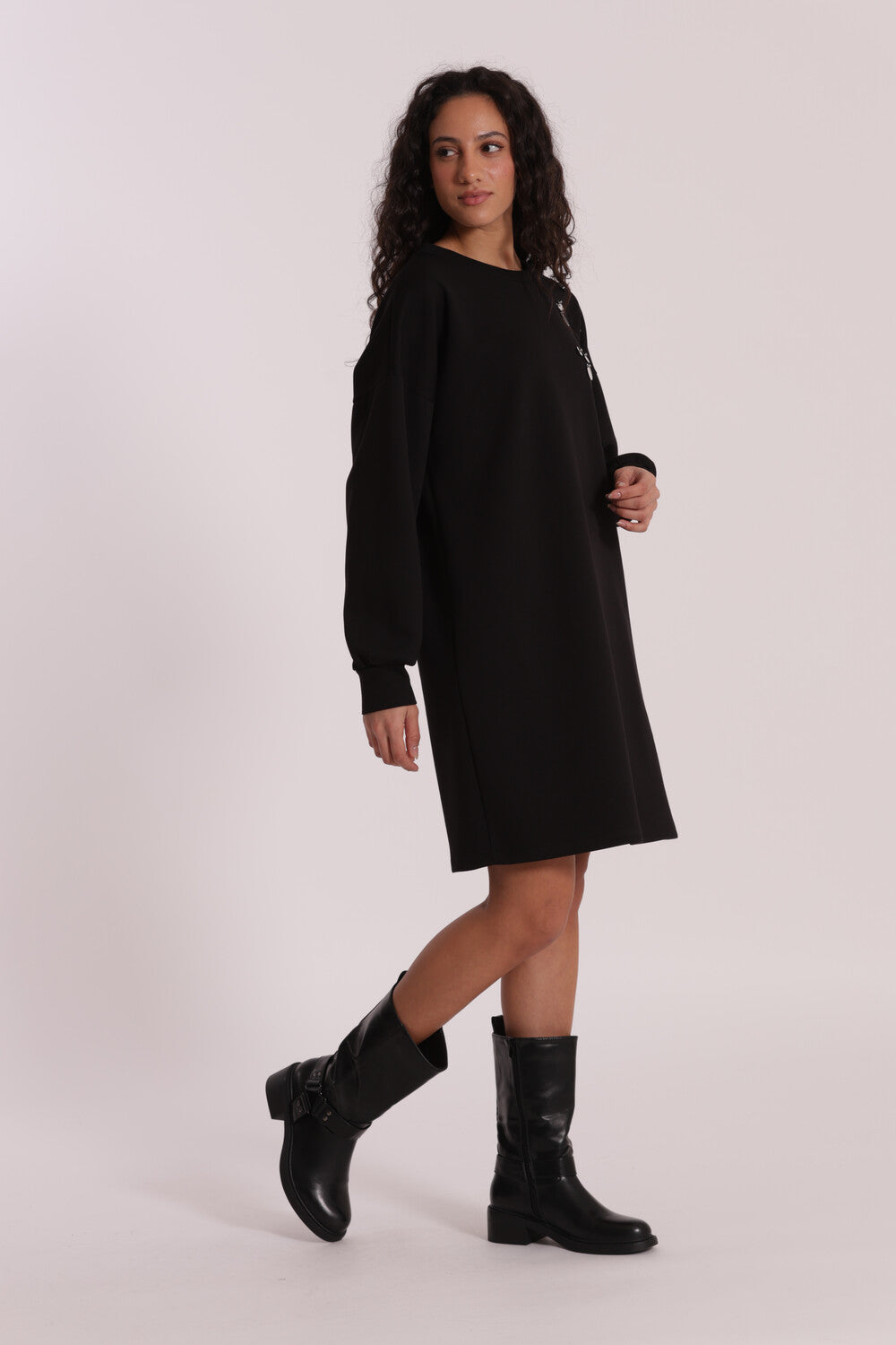 ABITO CORTO IN NEOPRENE CON PAILLETTES