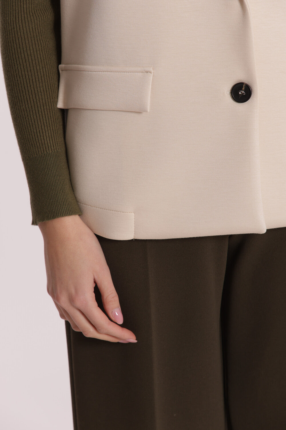 GILET OVER IN NEOPRENE CON FIORE