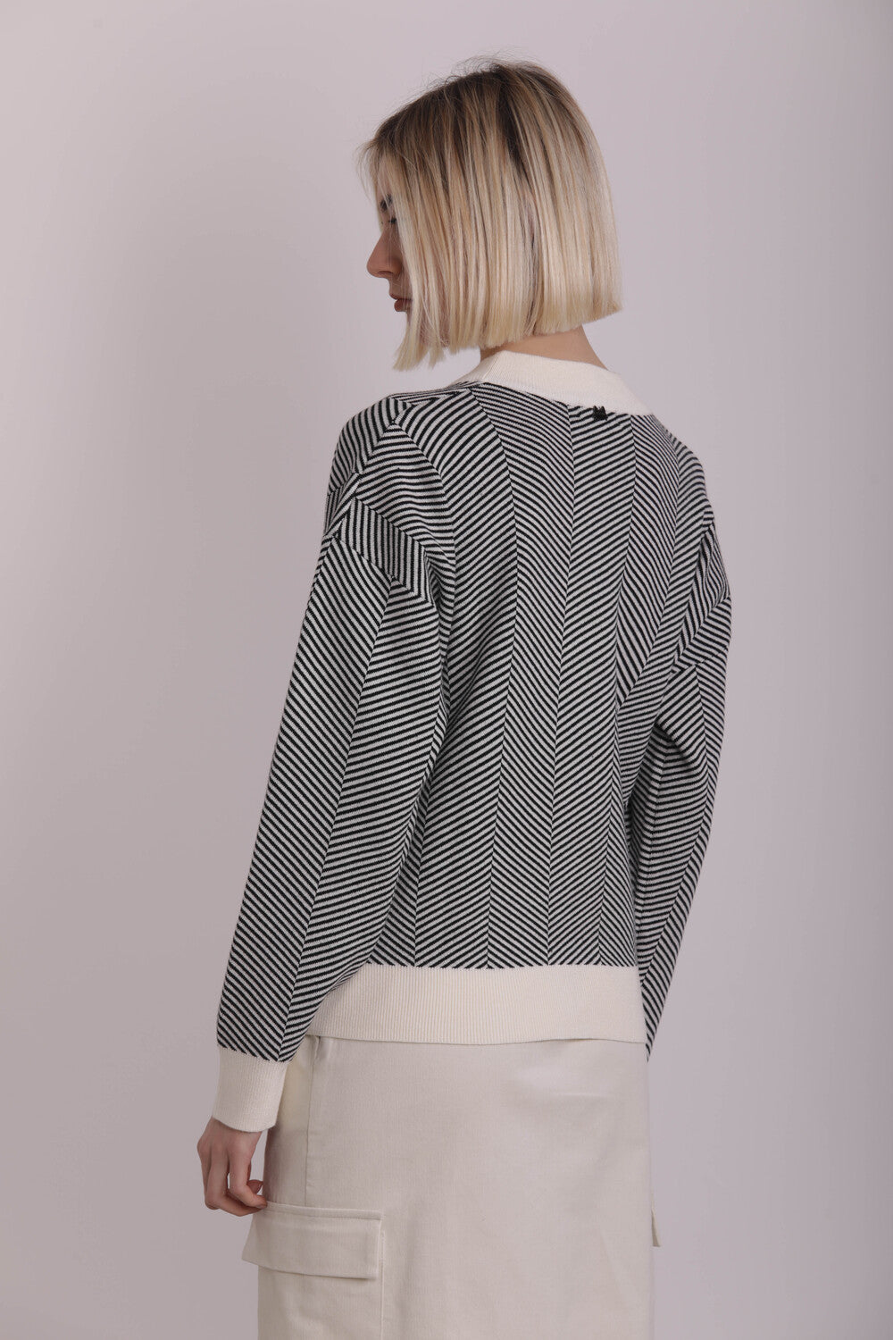 CARDIGAN CON MOTIVO A LISCA DI PESCE