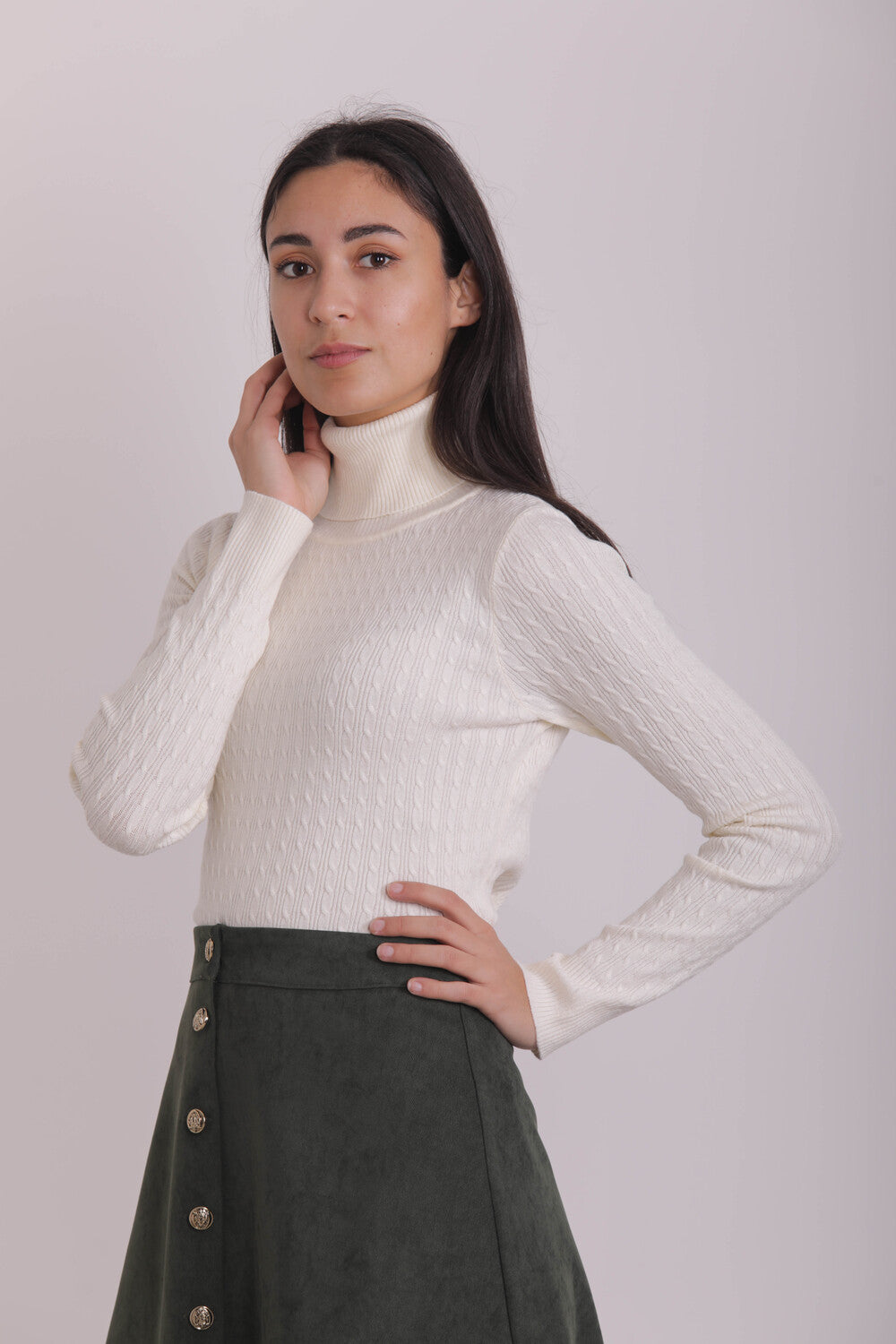 MAGLIA LUPETTO EFFETTO TRECCIA