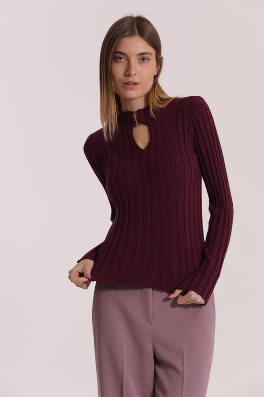 MAGLIA SCOLLO A GOCCIA CON ACCESSORIO METALLICO