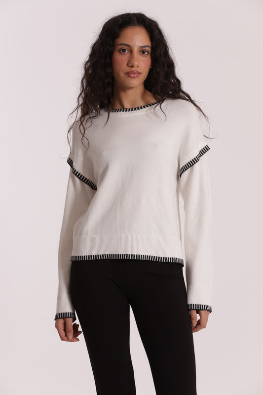 MAGLIA CON DETTAGLI BICOLOR