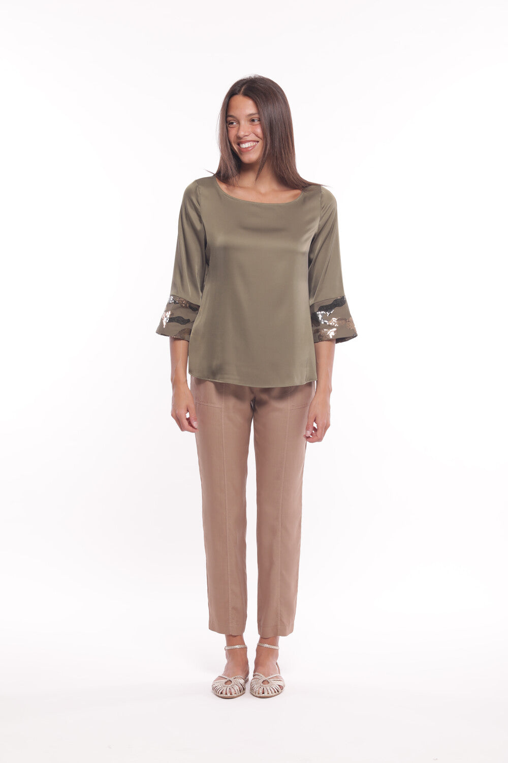 PANTALONE CON ELASTICO IN VITA IN TENCEL