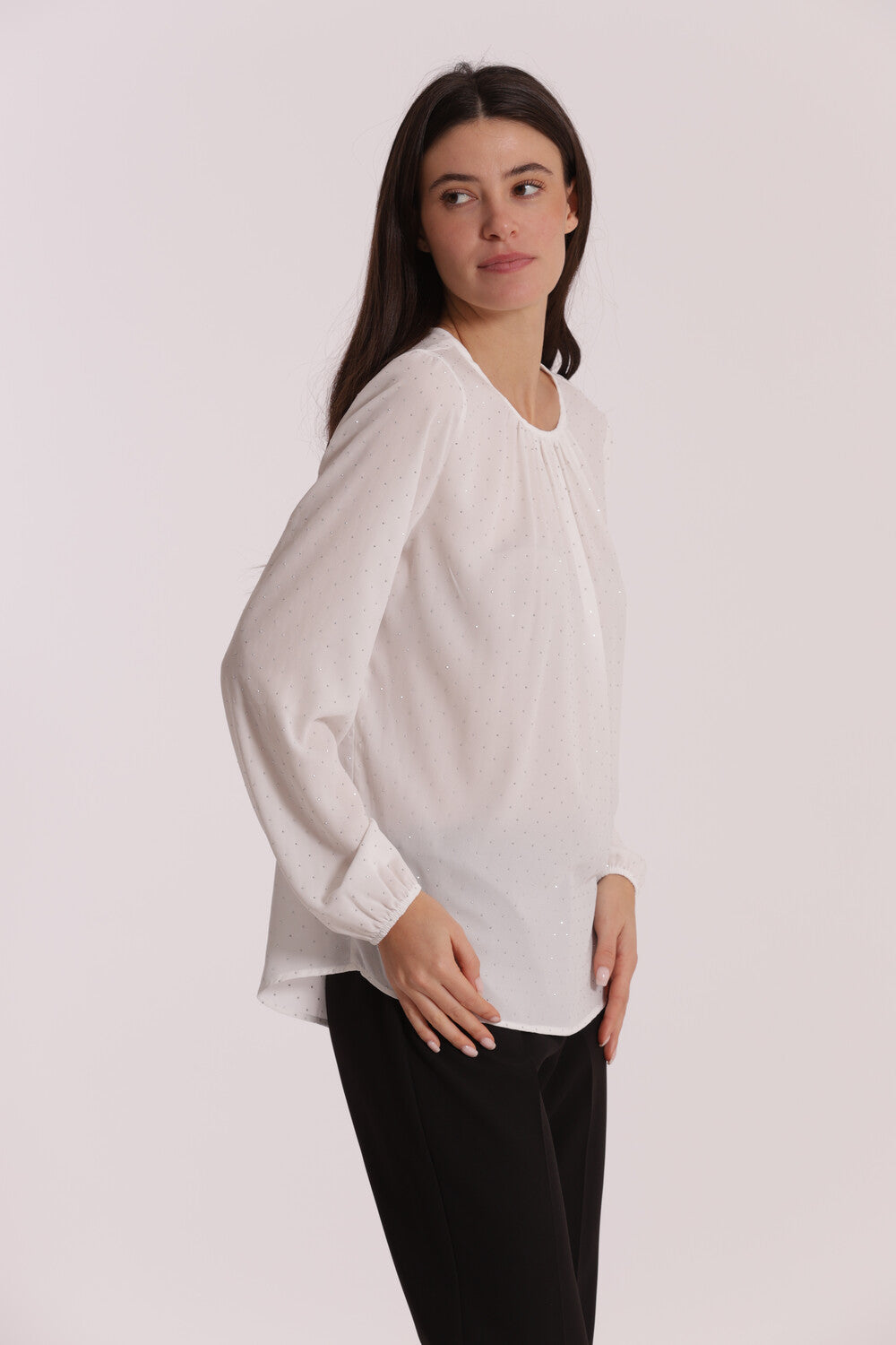 BLUSA IN GEORGETTE CON STRASS