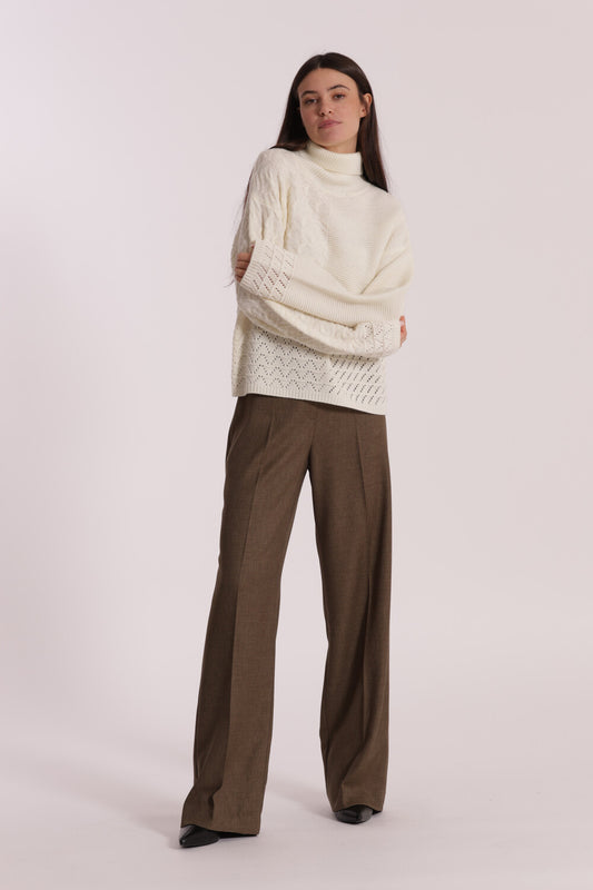 PANTALONE PALAZZO IN TESSUTO FIAMMATO