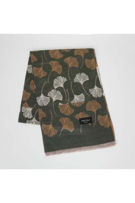 SCIARPA CON FOGLIE GINKGO