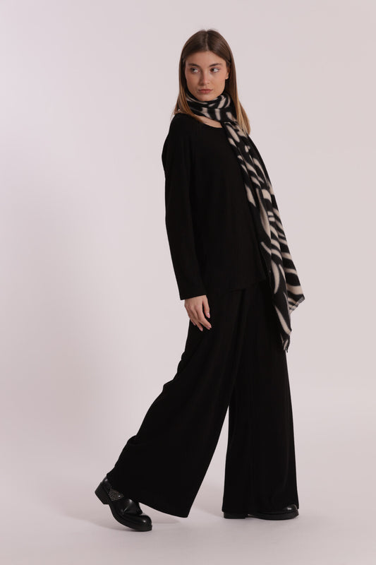 PANTALONE PALAZZO IN MAGLIA A COSTE