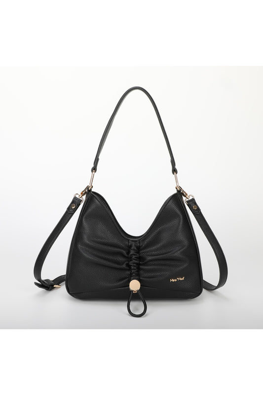 BORSA A SPALLA CON DETTAGLIO ARRICCIATO