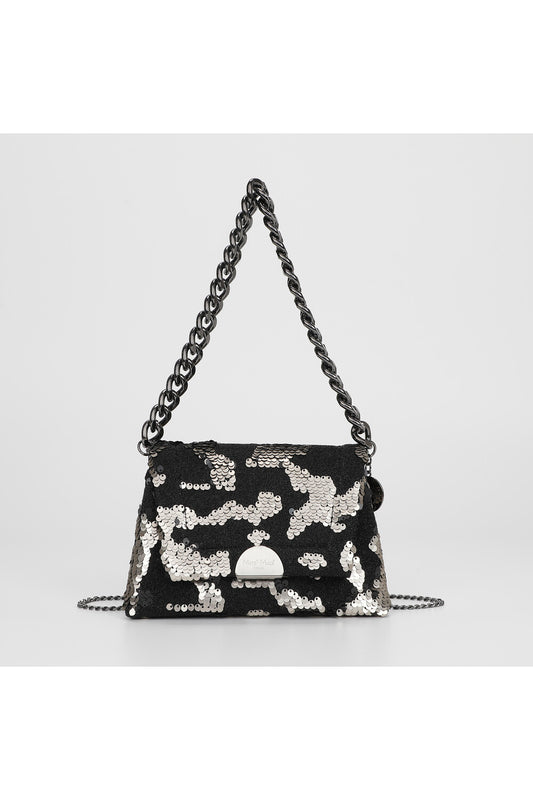 BORSA A MANO CON CATENA E PAILLETTES