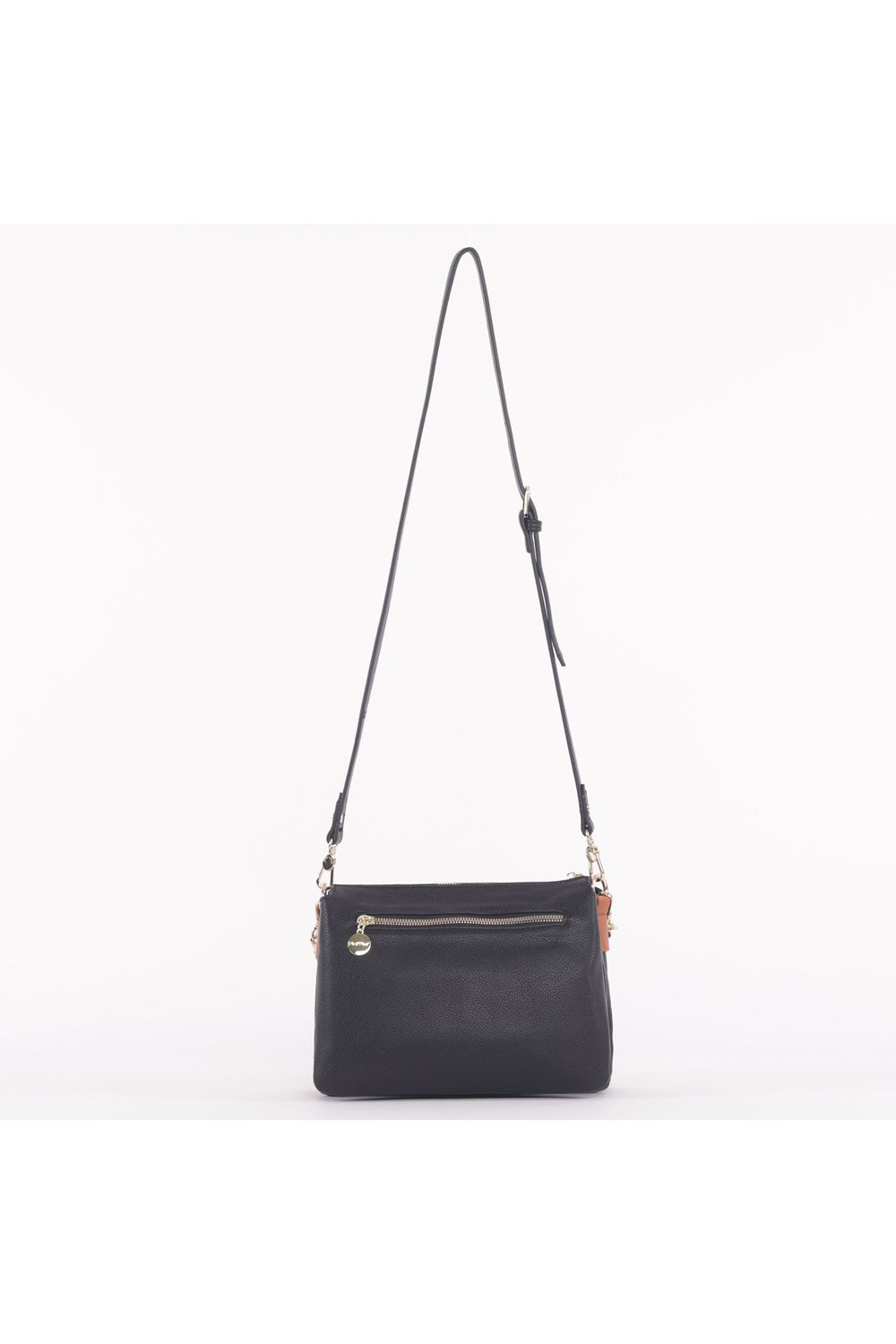 BORSA A TRACOLLA BICOLORE CON BORCHIE A CUORE