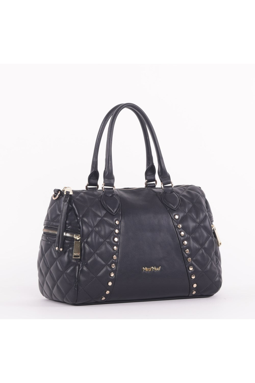 BORSA BAULETTO CON BORCHIE E DETTAGLIO TRAPUNTATO
