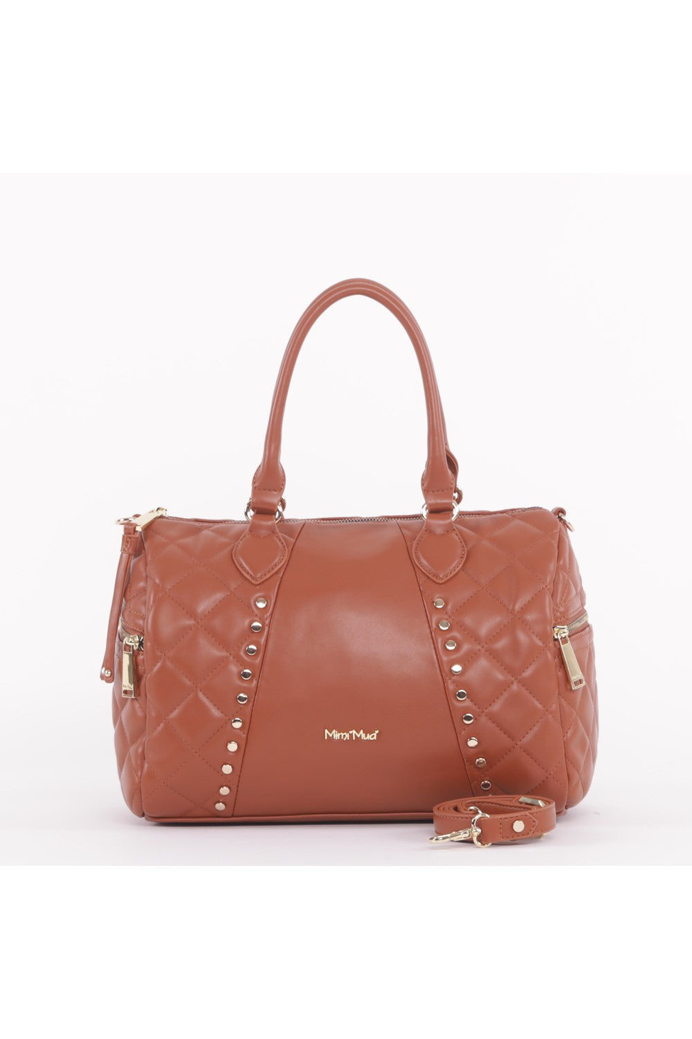 BORSA BAULETTO CON BORCHIE E DETTAGLIO TRAPUNTATO