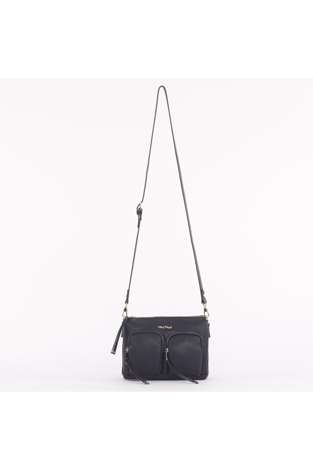 BORSA A TRACOLLA CON TASCHE E DETTAGLIO EFFETTO CAMOSCIO