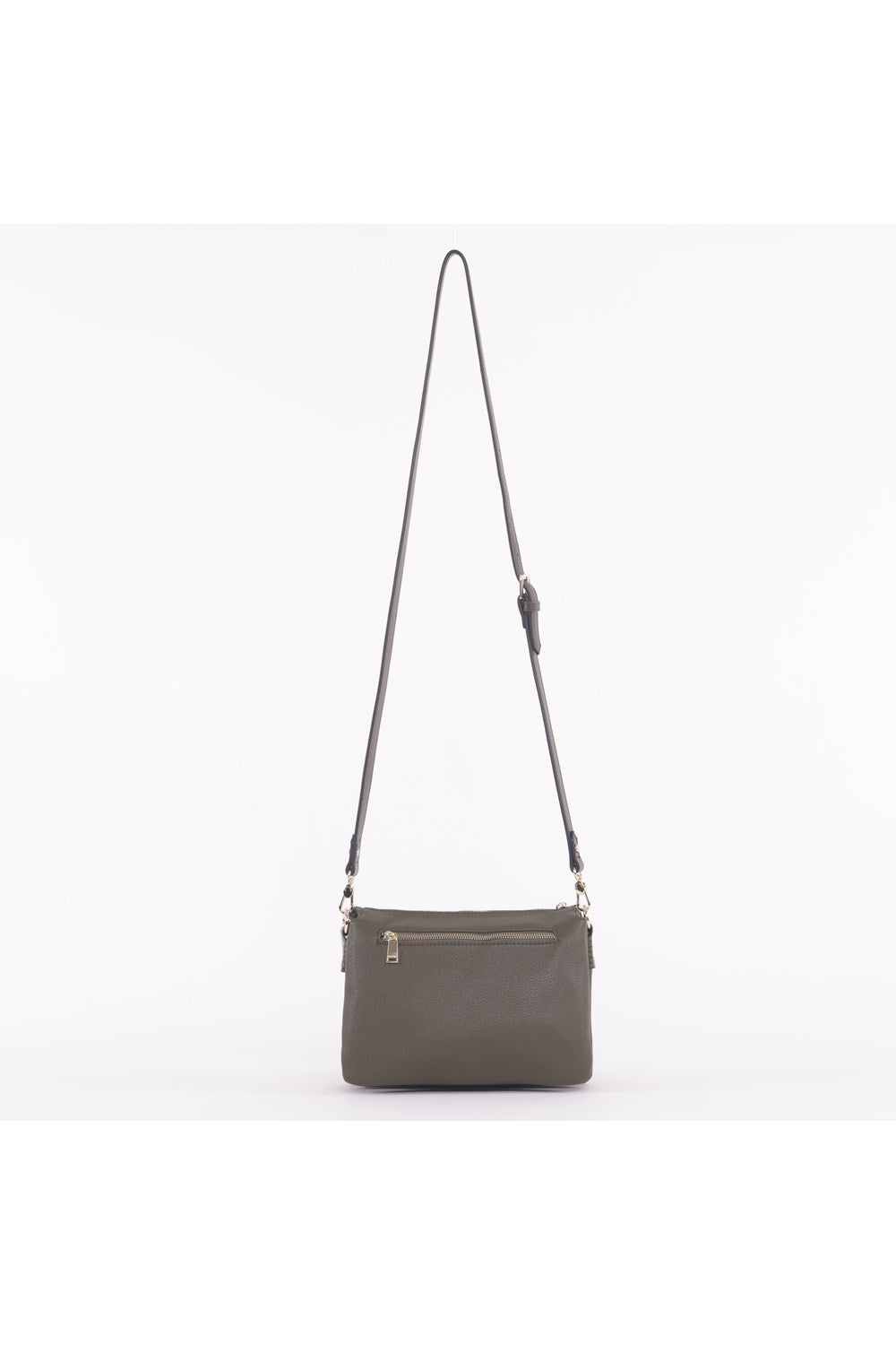 BORSA A TRACOLLA CON TASCHE E DETTAGLIO EFFETTO CAMOSCIO