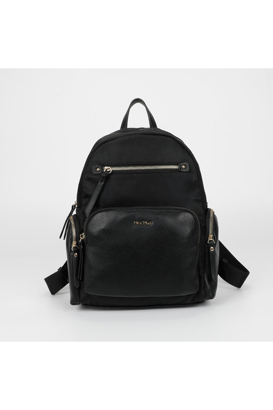 ZAINO IN NYLON CON DETTAGLI IN PU