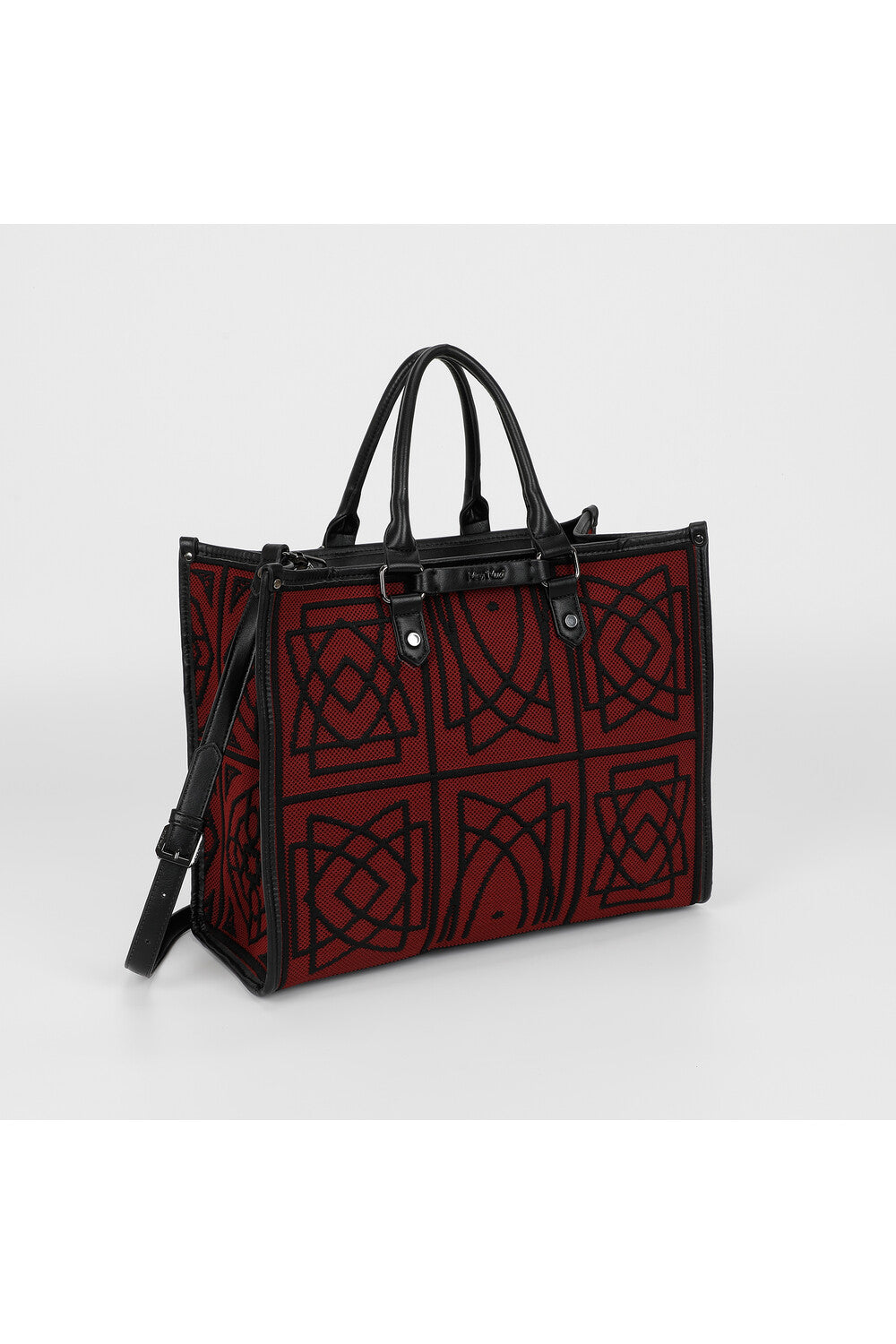 BORSA TOTE GRANDE CON DISEGNO RICAMATO