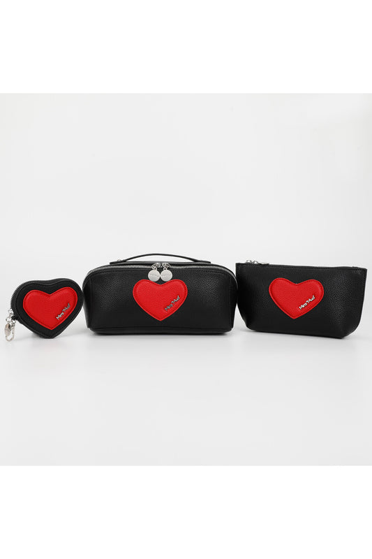 BEAUTY CASE SET DA 3 CON CUORE