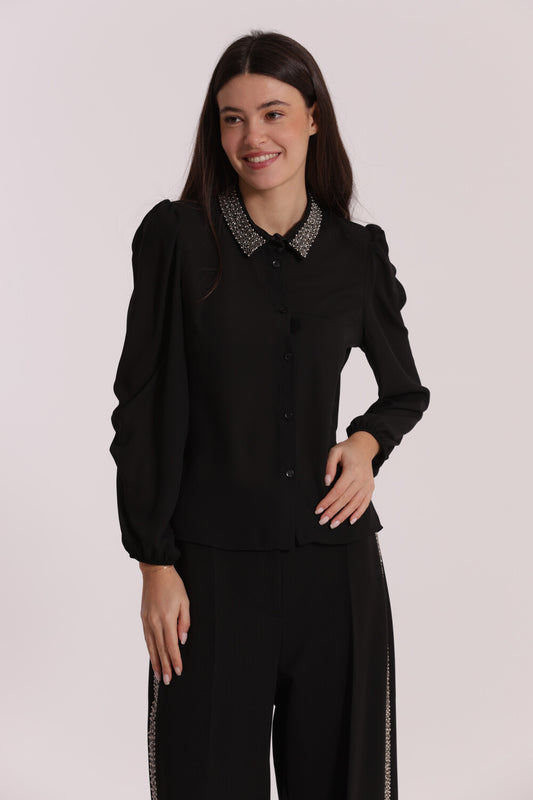 CAMICIA CON COLLO RICAMATO