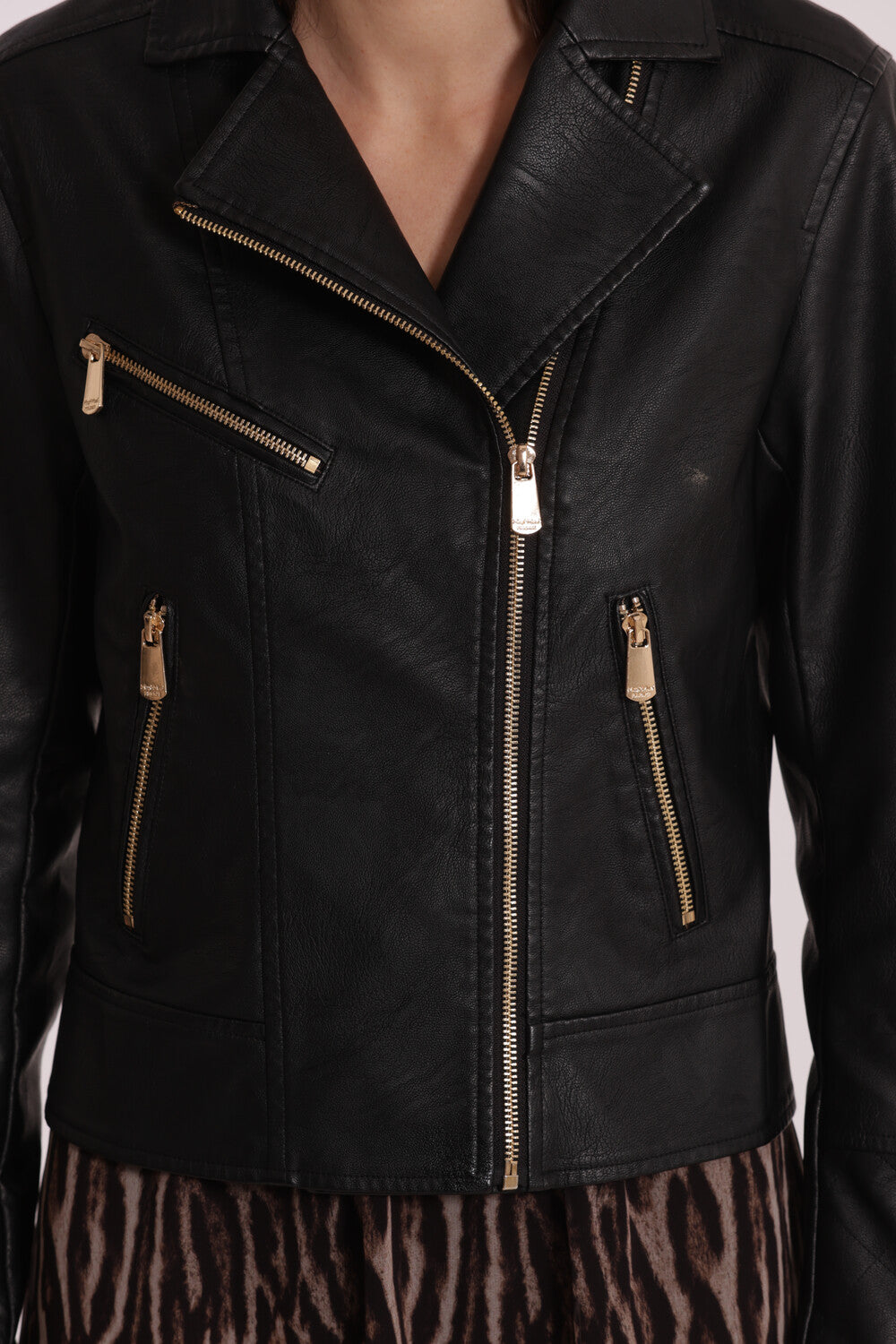 GIUBBOTTO CHIODO IN SIMIL PELLE