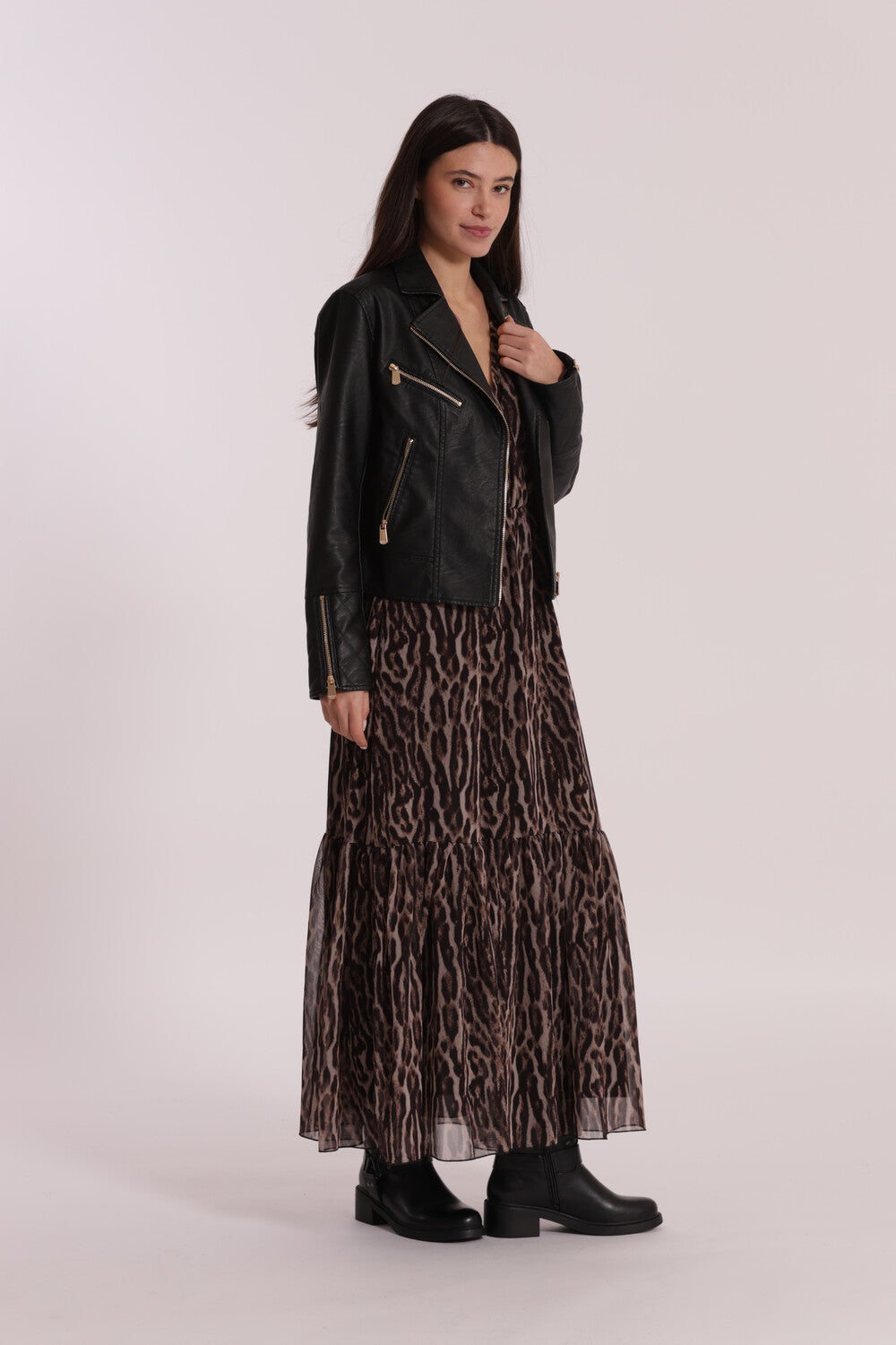 GIUBBOTTO CHIODO IN SIMIL PELLE