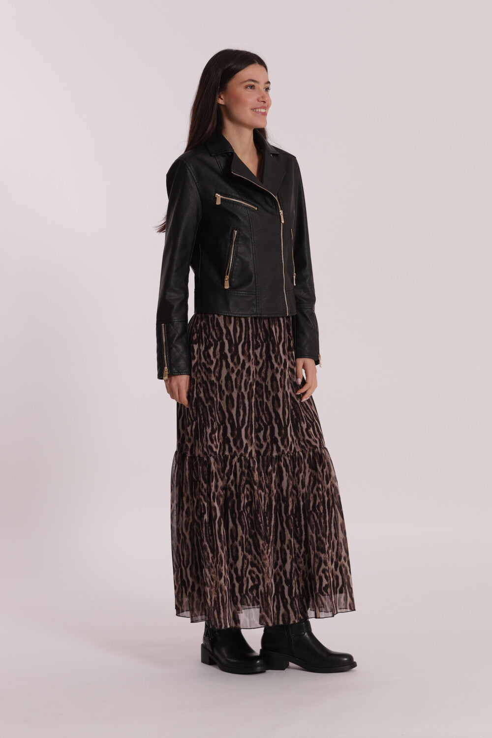 GIUBBOTTO CHIODO IN SIMIL PELLE