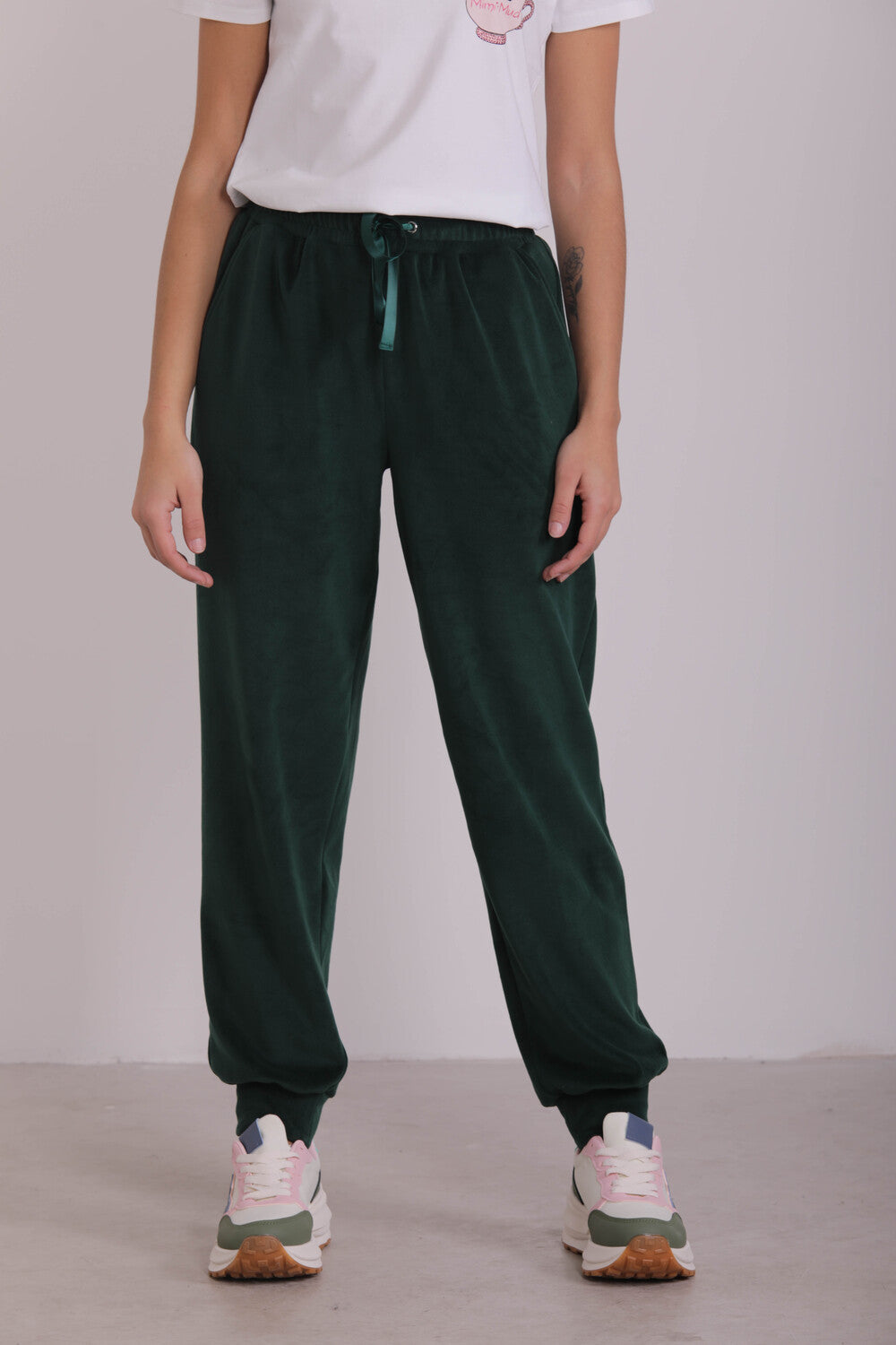 PANTALONE JOGGER EFFETTO VELLUTO