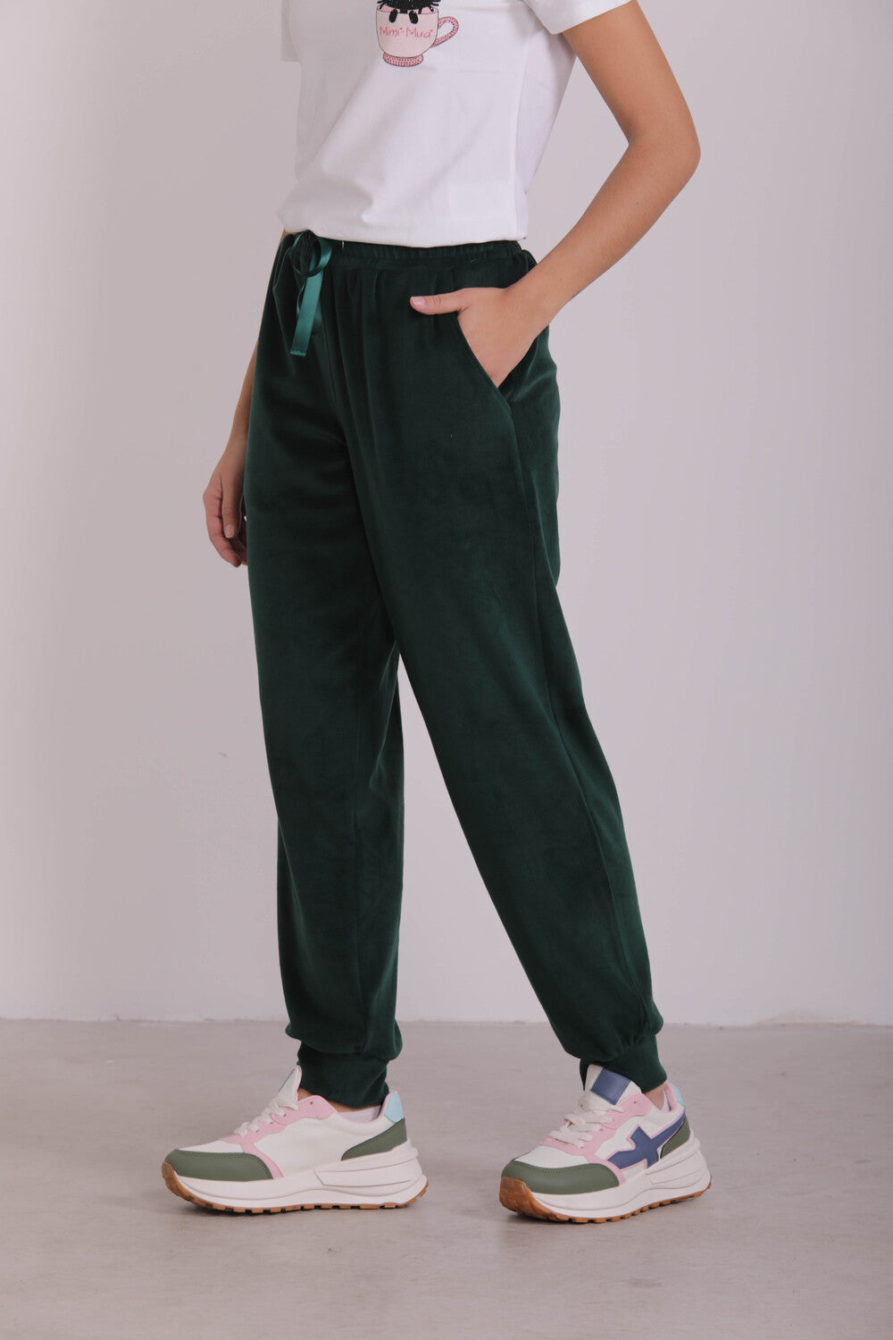 PANTALONE JOGGER EFFETTO VELLUTO