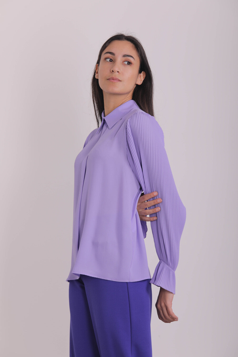 BLUSA CON MANICHE PLISSE