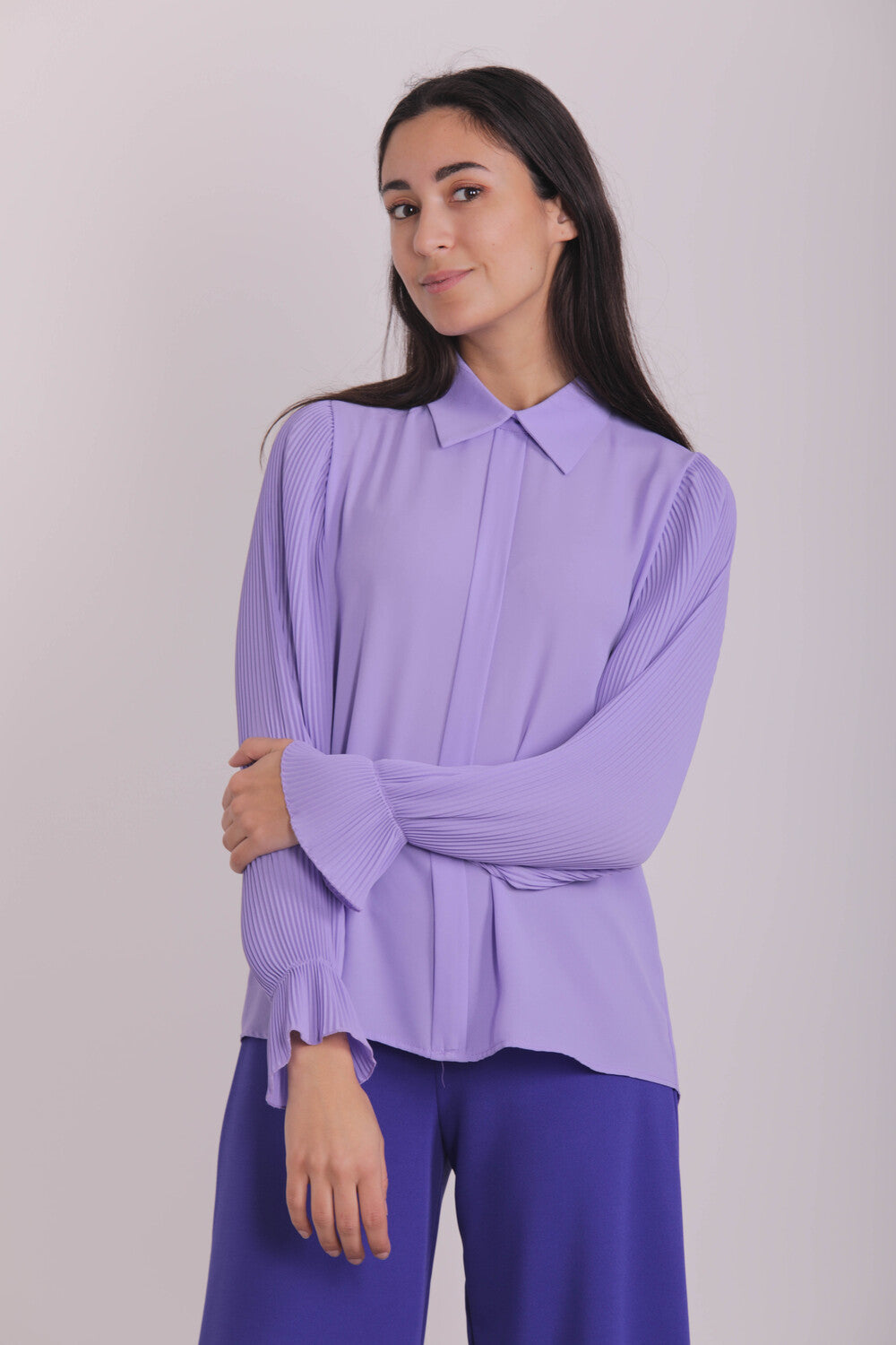 BLUSA CON MANICHE PLISSE